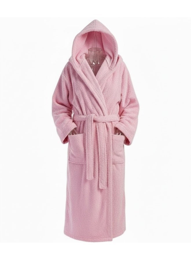 TM HOME Luxury Hotel Bathrobe – 100% Natural Cotton with Premium Plush Texture – Refreshing PINK Color – Ultra-Soft, Absorbent & Unisex Hotel-Grade Design - Image 2